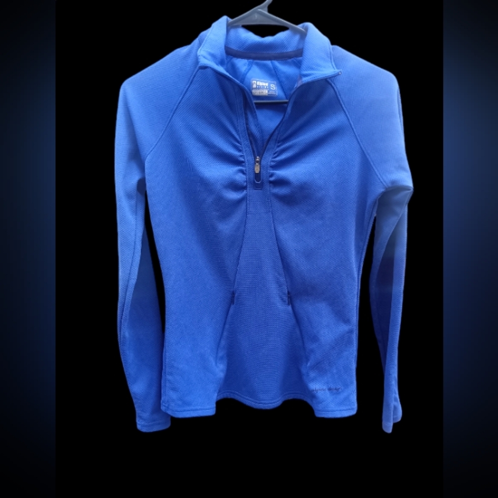 'Alpine Design'-Blue Dri Logic Sports Long Sleeved Jacket Top Kangaroo Pockets